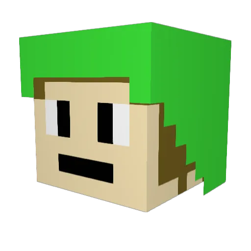 Creeper_Guy_13 Minecraft avatar head, 3D render