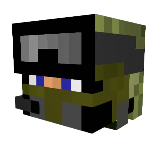 Creeper_Rich Minecraft avatar head, 3D render