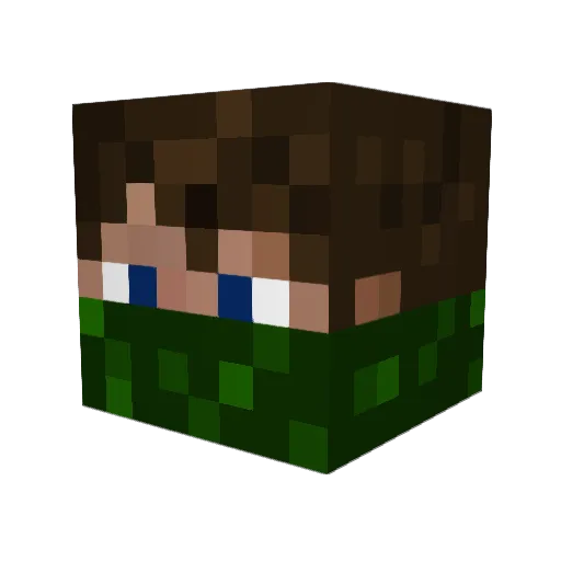 Creeperhunta Minecraft avatar head, 3D render