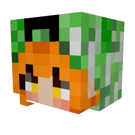 Creeperina03 Minecraft avatar head, 3D render