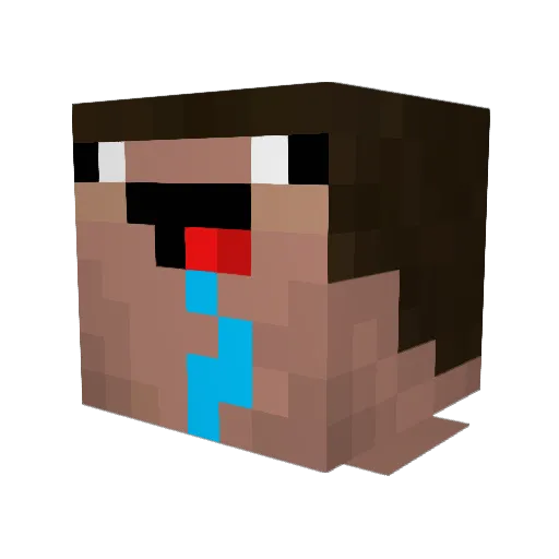 Creepfio Minecraft avatar head, 3D render