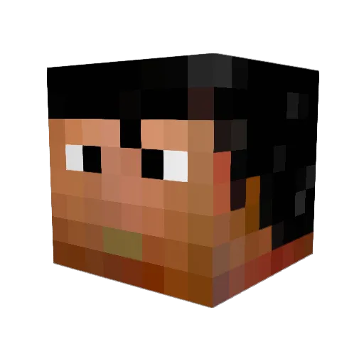 Creepinpeepo Minecraft avatar head, 3D render