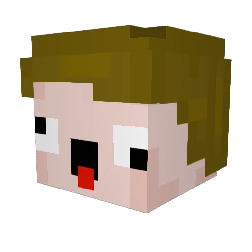 Creepme_LP Minecraft avatar head, 3D render
