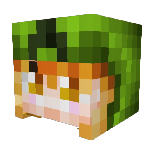 CreeprSlayer Minecraft avatar head, 3D render