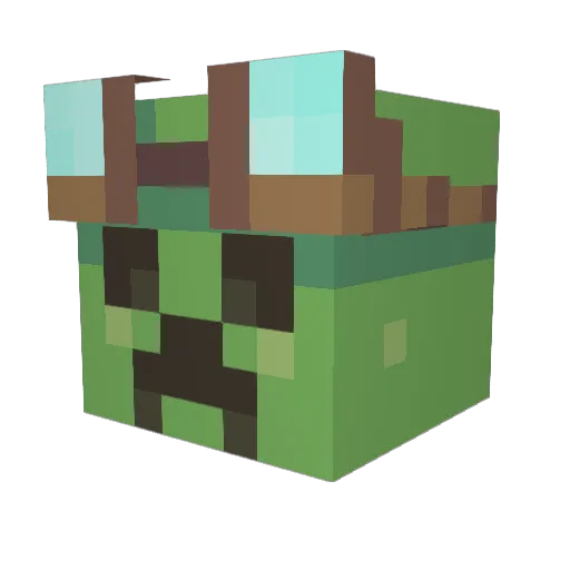 Creepron Minecraft avatar head, 3D render