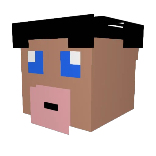 CreepyCaveman Minecraft avatar head, 3D render