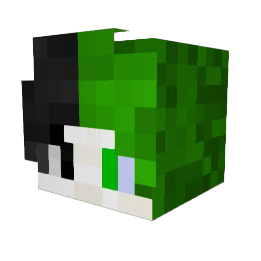 CreepyCube Minecraft avatar head, 3D render