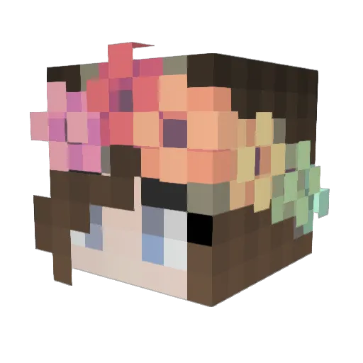 CreepyFunkyPizza Minecraft avatar head, 3D render
