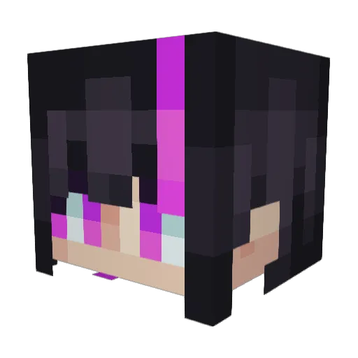CreepyPinkamena Minecraft avatar head, 3D render