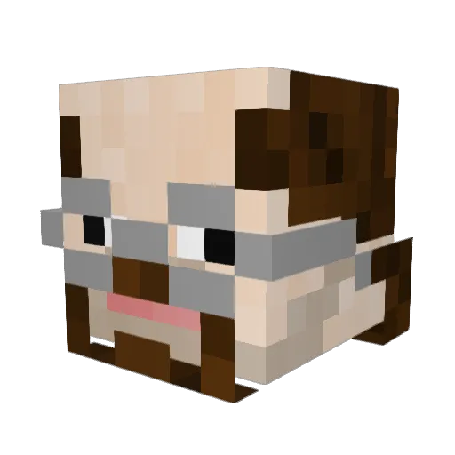 CreepyRad Minecraft avatar head, 3D render
