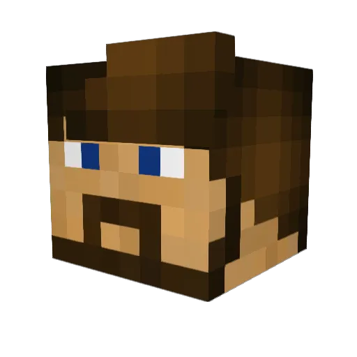 CreepyWalkers Minecraft avatar head, 3D render