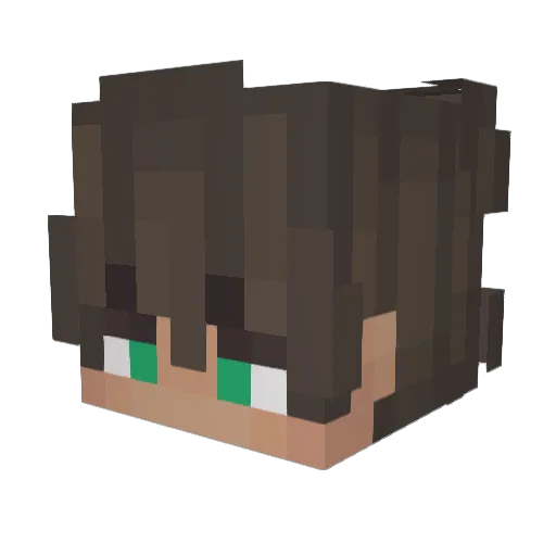CreepyX_ Minecraft avatar head, 3D render