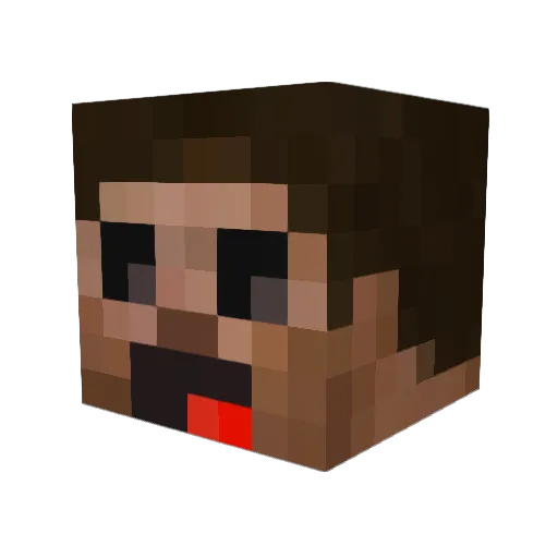 Creepycreppa Minecraft avatar head, 3D render