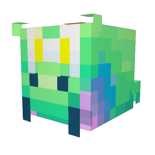 Creepymon Minecraft avatar head, 3D render