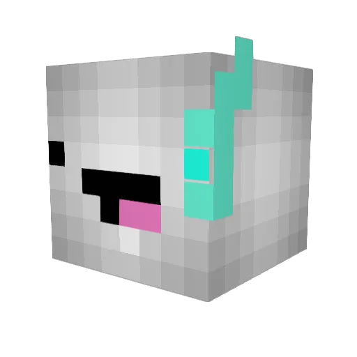 Creepzzi Minecraft avatar head, 3D render