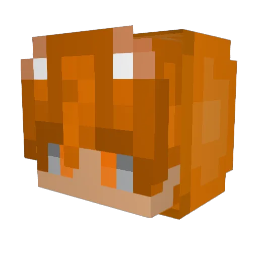 Crefer Minecraft avatar head, 3D render