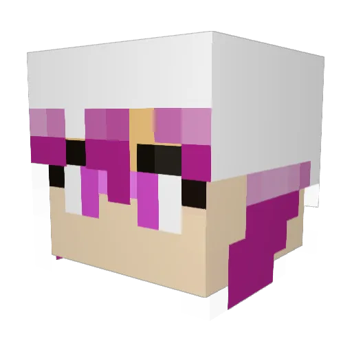 Crementine Minecraft avatar head, 3D render