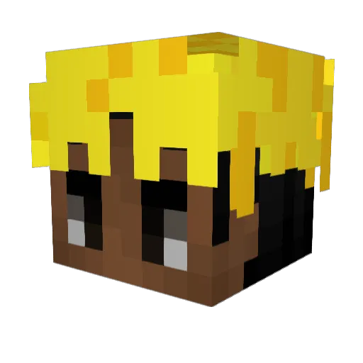 Cremoso Minecraft avatar head, 3D render