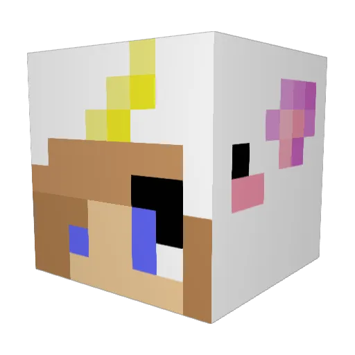 Crepe_lynn Minecraft avatar head, 3D render