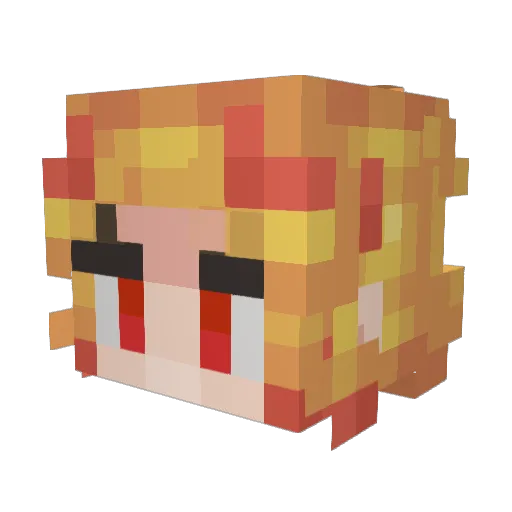 Crepedao Minecraft avatar head, 3D render