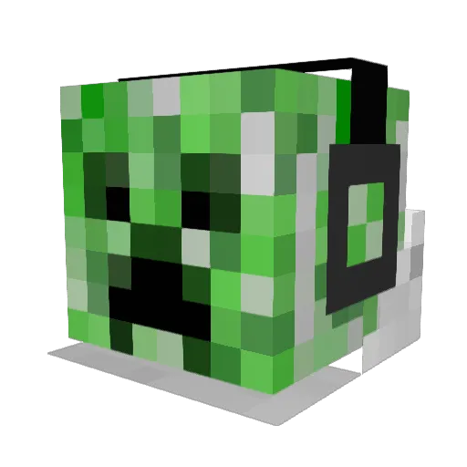 Crepsoo Minecraft avatar head, 3D render