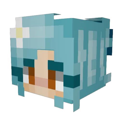 CrescentLily Minecraft avatar head, 3D render