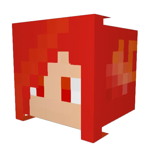 CrescentPhoenix_ Minecraft avatar head, 3D render