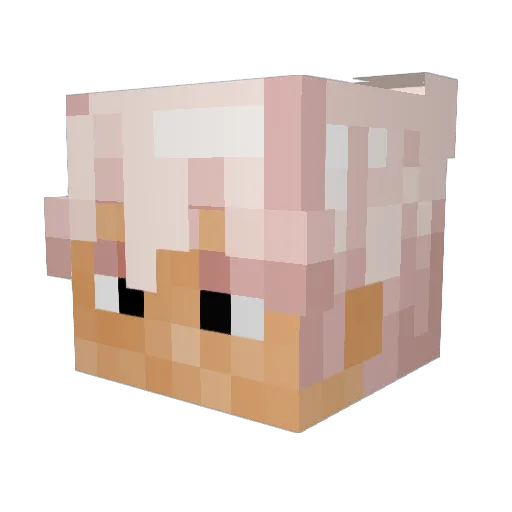Cresclent Minecraft avatar head, 3D render