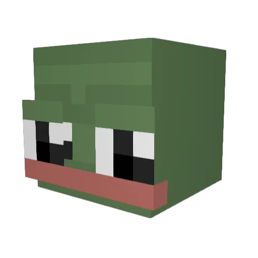 Cressh Minecraft avatar head, 3D render
