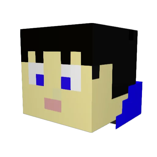 Cresx Minecraft avatar head, 3D render