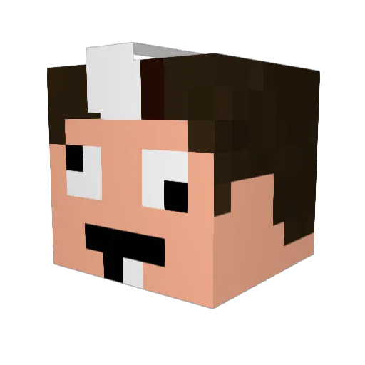 Cretinho Minecraft avatar head, 3D render