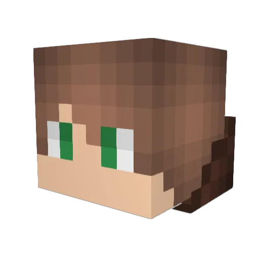 Cretter_Play Minecraft avatar head, 3D render