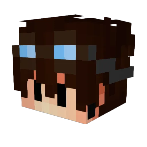 CrewAides Minecraft avatar head, 3D render