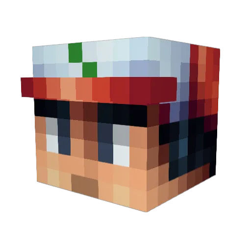 CrewJunkie14 Minecraft avatar head, 3D render
