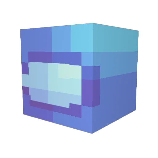 Crewmate Minecraft avatar head, 3D render