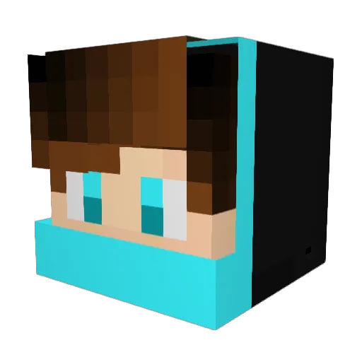 Crewton18 Minecraft avatar head, 3D render