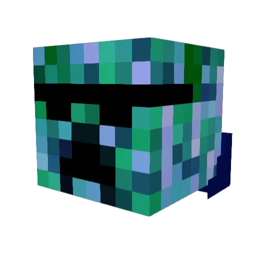 Crickkkk Minecraft avatar head, 3D render