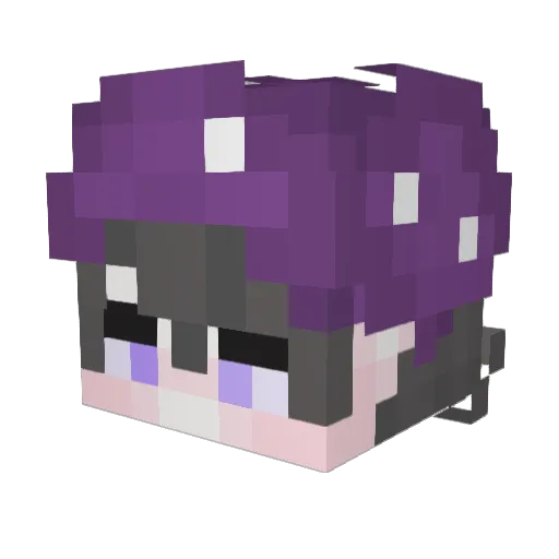 Cricri Minecraft avatar head, 3D render