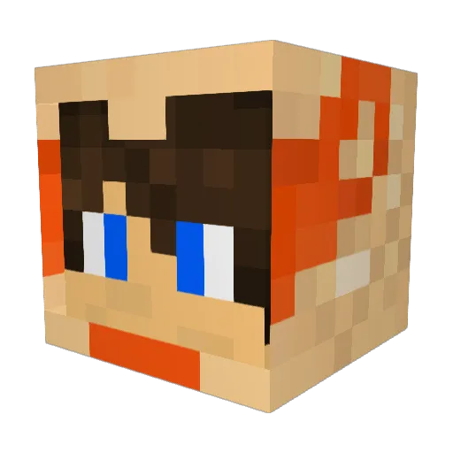 Crilluss Minecraft avatar head, 3D render