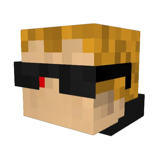 CrimeStreet Minecraft avatar head, 3D render