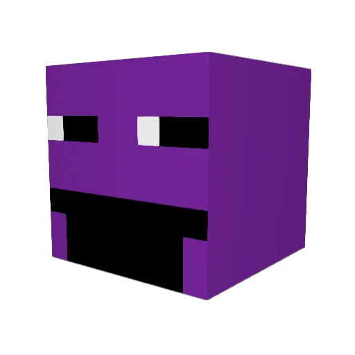Crimet Minecraft avatar head, 3D render