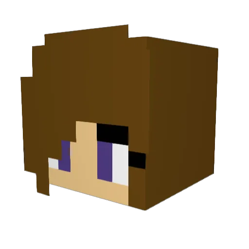 CrimsinQueen Minecraft avatar head, 3D render