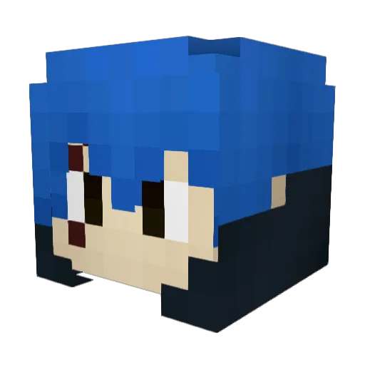 CrimsionFox Minecraft avatar head, 3D render