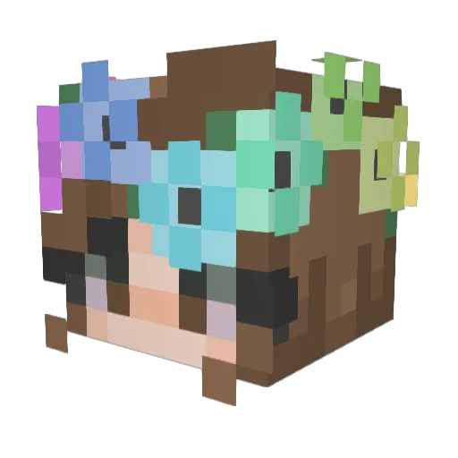CrimsonAnna Minecraft avatar head, 3D render