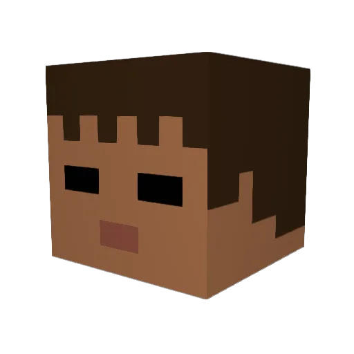 CrimsonAvenger Minecraft avatar head, 3D render