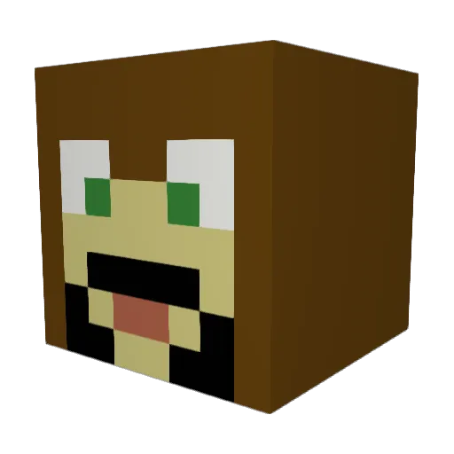 CrimsonDTV Minecraft avatar head, 3D render