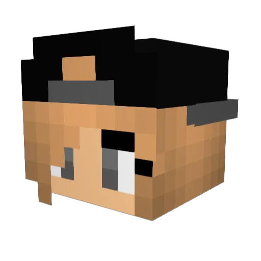 CrimsonFlower Minecraft avatar head, 3D render