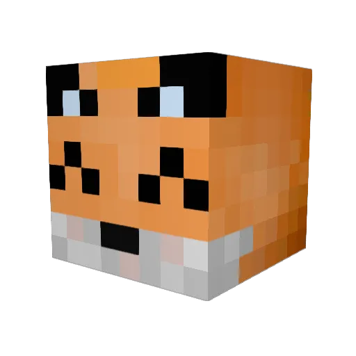 CrimsonFox55 Minecraft avatar head, 3D render