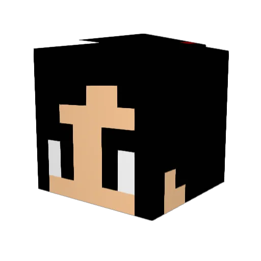 CrimsonNote Minecraft avatar head, 3D render