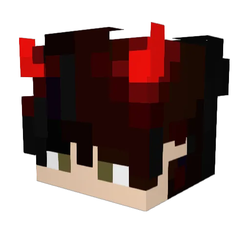 CrimsonRebirth Minecraft avatar head, 3D render